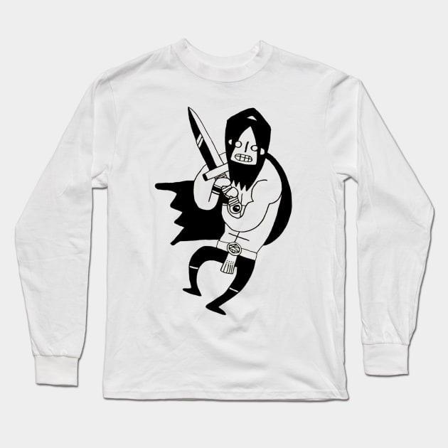 BARBARIAN HERO Long Sleeve T-Shirt by anammalikah